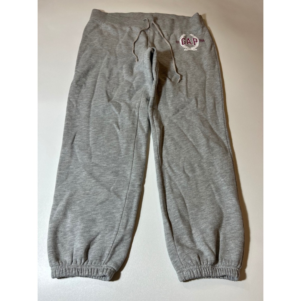 Gap Sweatpants Women's Size Medium Gray Heritage Logo Joggers